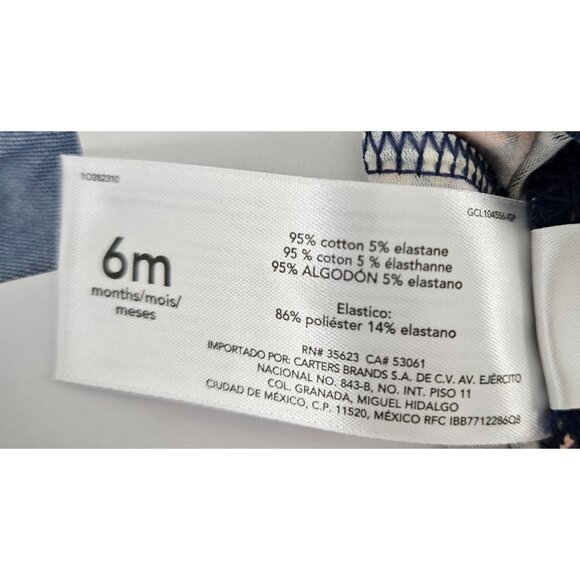 Carters Baby Girls 2-Piece Chambray Top & Floral Leggings Outfit Set 6 Month - Picture 7 of 7